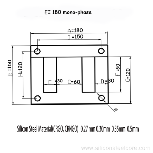 Chuangjia Magnetic Grade Specification Cold Rolled B23R080 silicon steel EI 180 lamination transformer core